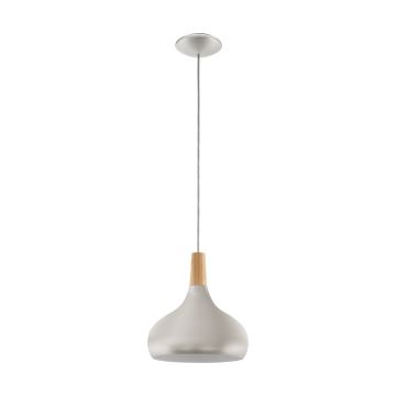 Eglo - Hanglamp aan een koord 1xE27/60W/230V diameter 28 cm zilver - FSC gecertificeerd