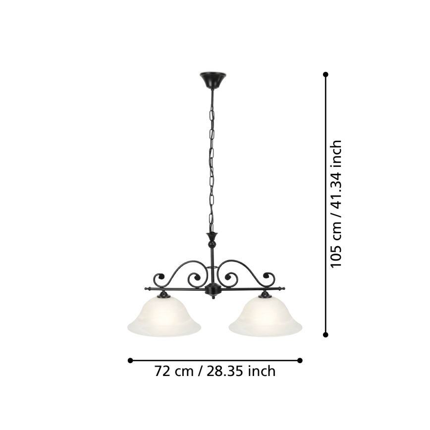 Eglo - Lustre avec chaîne 2xE27/60W/230V