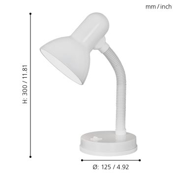 Eglo - lampe de table 1xE27/40W blanc