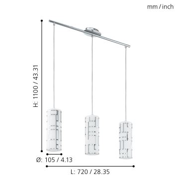 Eglo - Hanglamp 3xE27/60W/230V