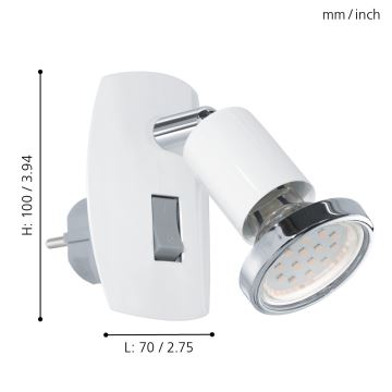 Eglo - Lampe LED à brancher 1xGU10-LED/3W/230V