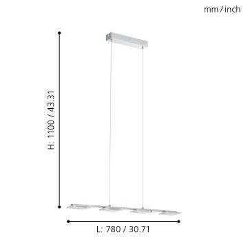 Eglo 94244 - LED Hanglamp CARTAMA 4xLED/4,5W/230V