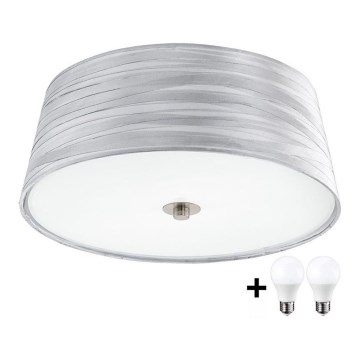 Eglo 94306- Plafonnier LED FONSEA 1 2xE27/9W/230V argent