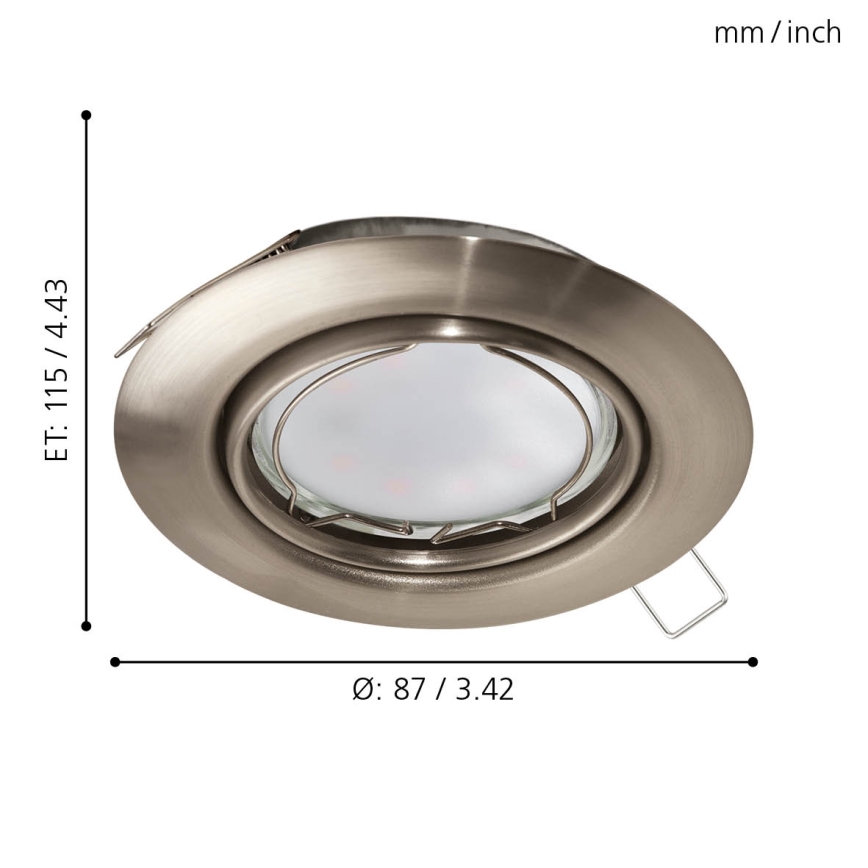 Eglo - SET 3x LED Inbouwspot PENETO 3xGU10-LED/5W/230V