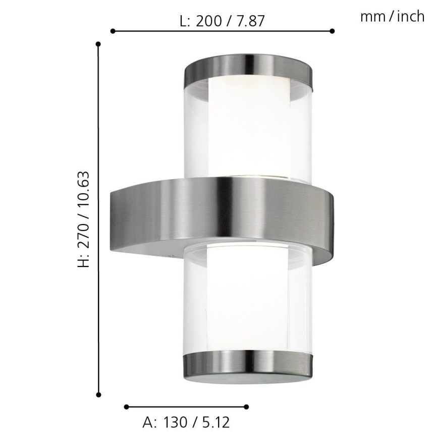 Eglo - Applique murale extérieure 2xLED/3,7W/230V IP44