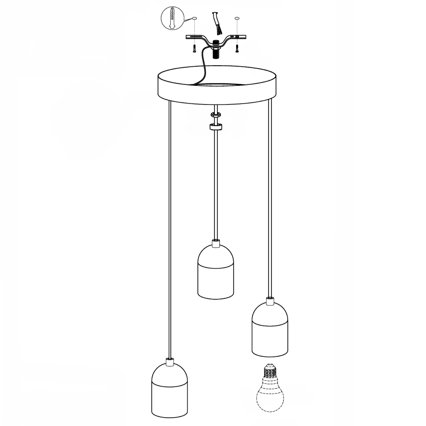 Eglo - Hanglamp 3xE27/60W/230V