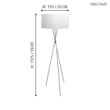 Eglo - Lampadaire 1xE27/60W/230V