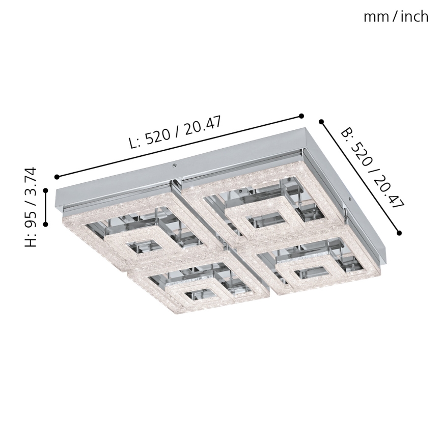 Eglo - LED Kristallen plafondverlichting LED/48W/230V