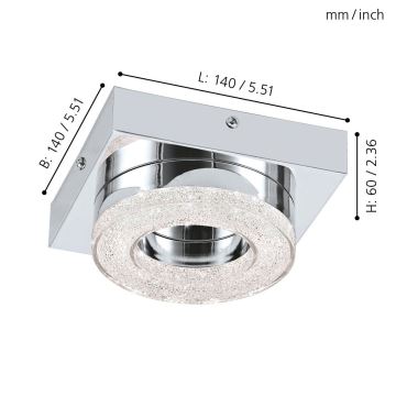 Eglo - LED Kristallen plafondverlichting LED/4W/230V