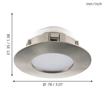 Eglo - SET 3x LED Inbouwlamp PINEDA 1xLED/6W/230V