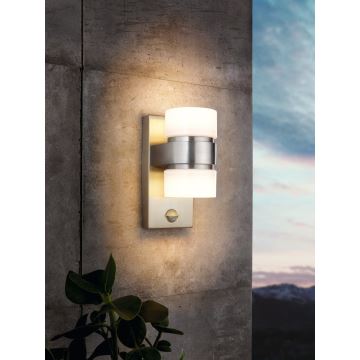 Eglo - LED Wandlamp voor buiten met sensor 2xLED/6W IP44