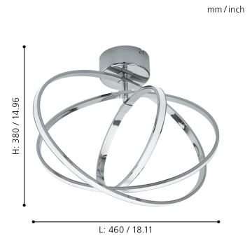 Eglo - plafonnier LED 3xLED/12W+14W+9W/230V