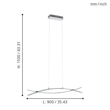 Eglo - LED Hanglamp aan draad 3xLED/9W/230V