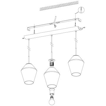 Eglo - Suspension 3xE27/28W/230V