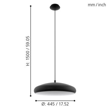 Eglo 96997 - Suspension LED RGBW à intensité variable RIODEVA-C 1xLED/27W/230V