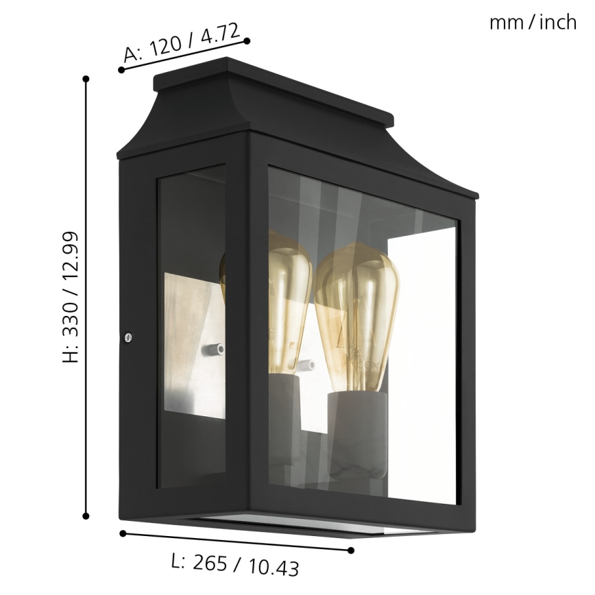 Eglo - Buiten wandlamp 2xE27/60W/230V IP44