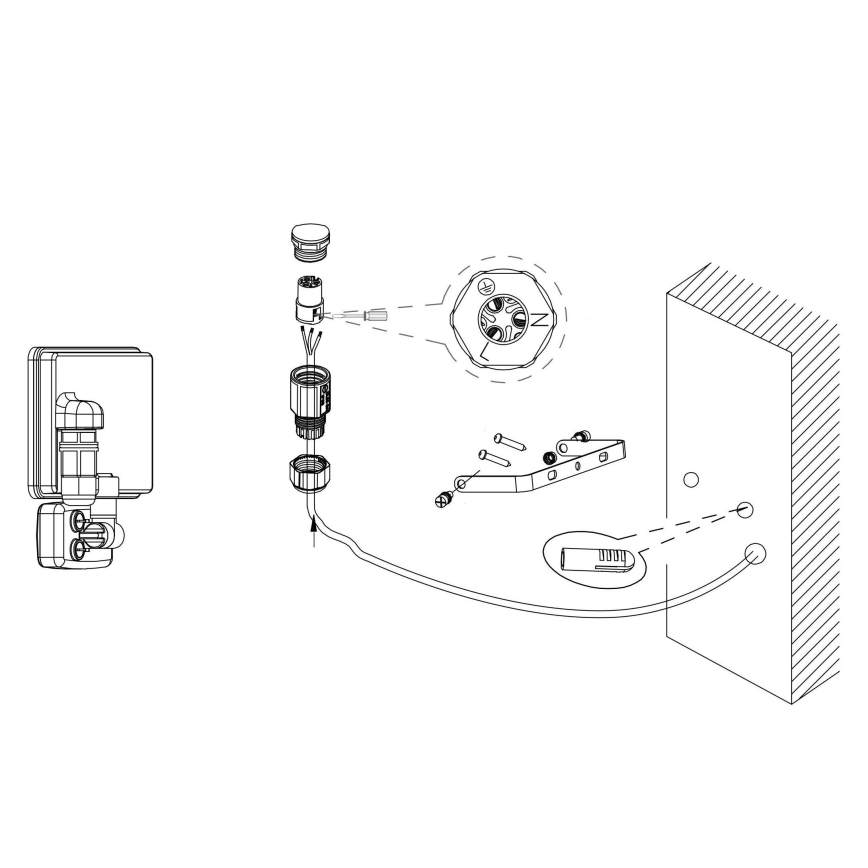 Eglo - Projecteur avec détecteur LED/20W/230V IP44