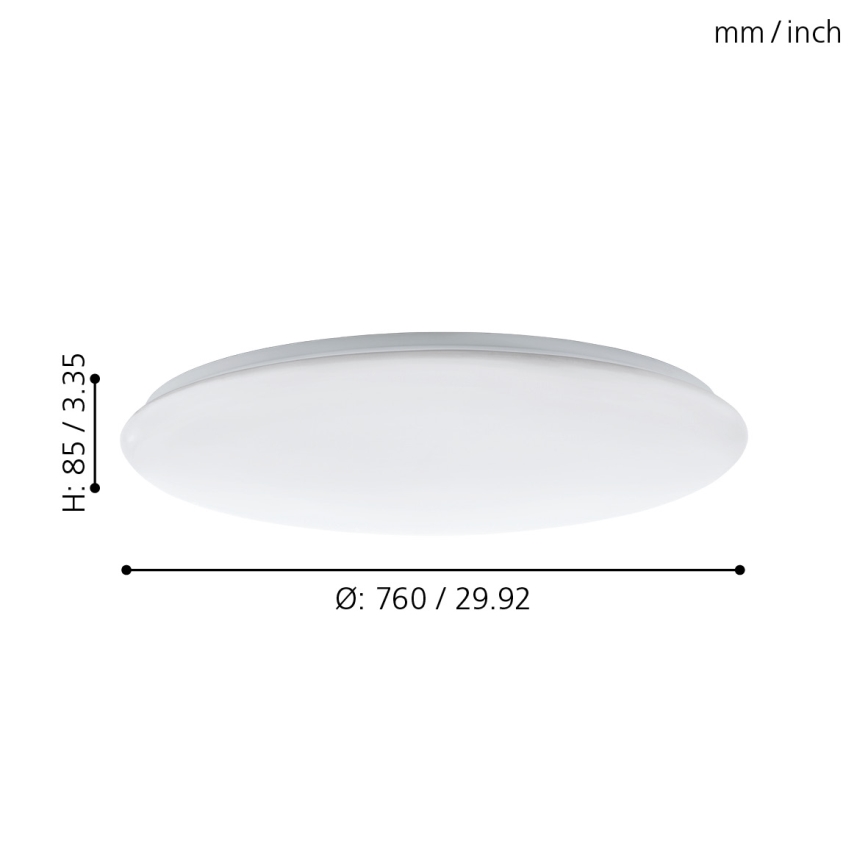 Eglo - LED Plafondlamp dimbaar LED/60W/230V