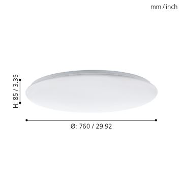 Eglo - Plafonnier LED à intensité variable LED/60W/230V + télécommande