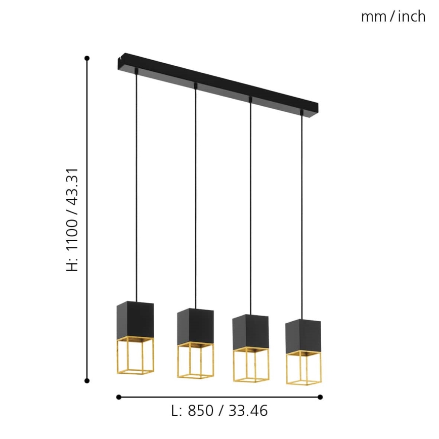 Eglo - Lustre LED avec fil 4xGU10/5W/230V