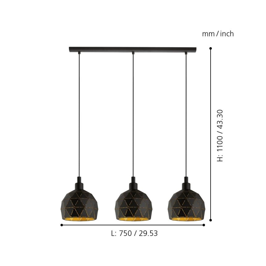 Eglo - Lustre avec fil 3xE14/40W/230V