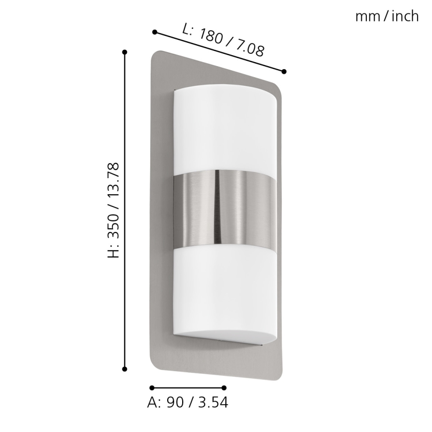 Eglo - Buitenlicht 2xE27/10W/230V IP4mat-chroom