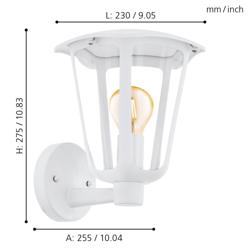 Eglo - Buiten wandlamp 1xE27/60W/230V IP4wit