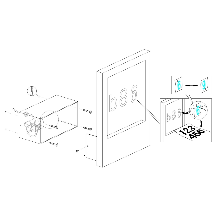 Eglo - Numéro de maison 1xE27/28W/230V IP4blanc