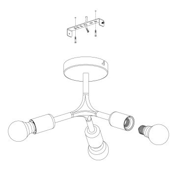 Eglo - Opbouw plafondlamp 3xE27/60W/230V