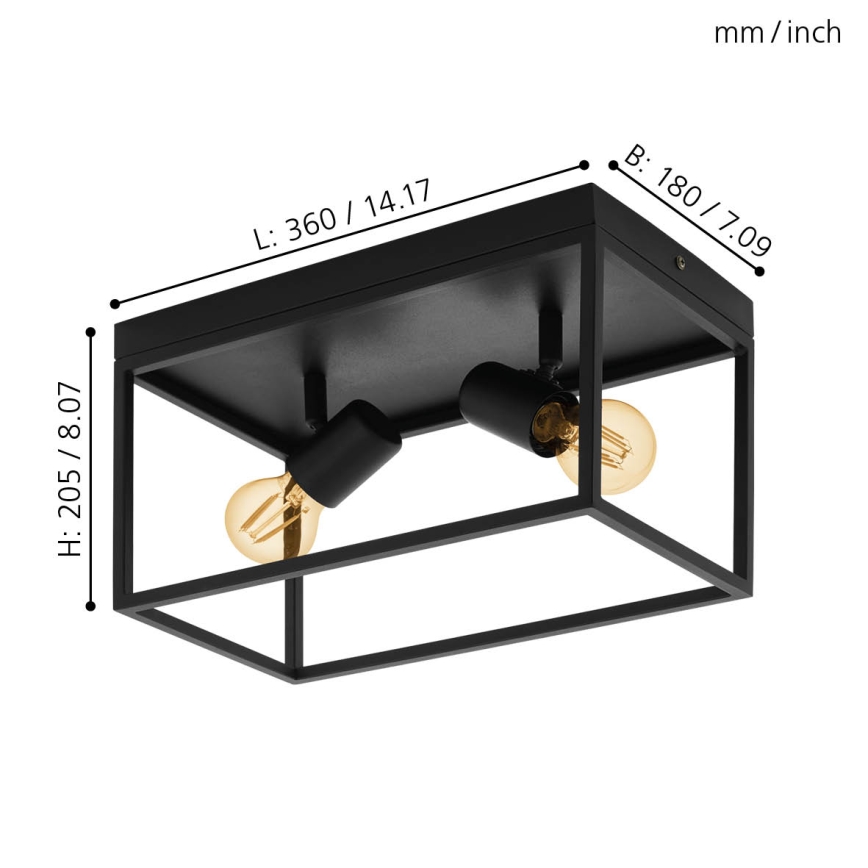 Eglo - Plafondverlichting 2xE27/40W/230V