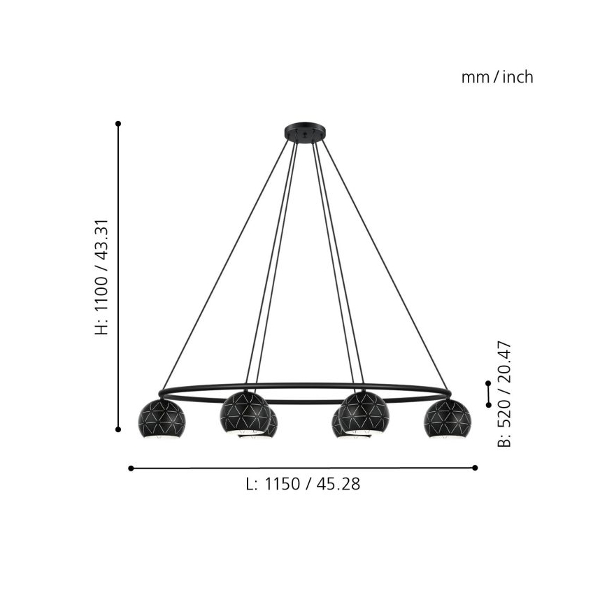 Eglo - Suspension avec fil 6xE14/40W/230V