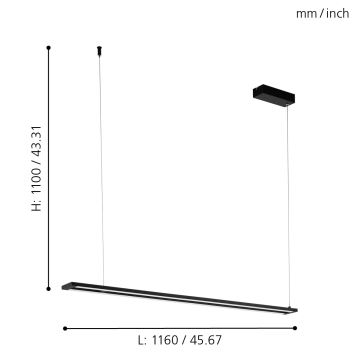 Eglo - LED Hanglamp aan koord LED/27W/230V