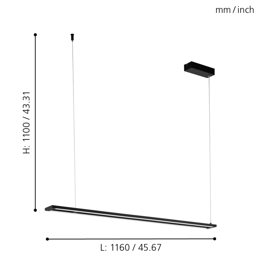 Eglo - LED Hanglamp aan koord LED/27W/230V