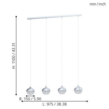 Eglo - Hanglamp aan koord 4xE14/25W/230V