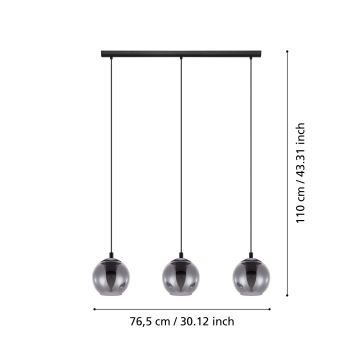 Eglo - Hanglamp aan koord 3xE27/40W/230V