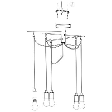 Eglo - Suspension avec fil 6xE27/60W/230V