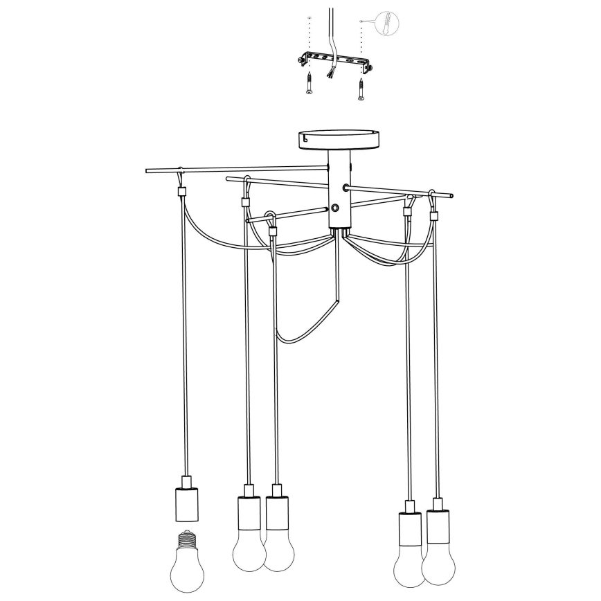 Eglo - Suspension avec fil 6xE27/60W/230V