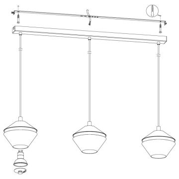 Eglo - LED Hanglamp aan koord 3xGU10/5W/230V