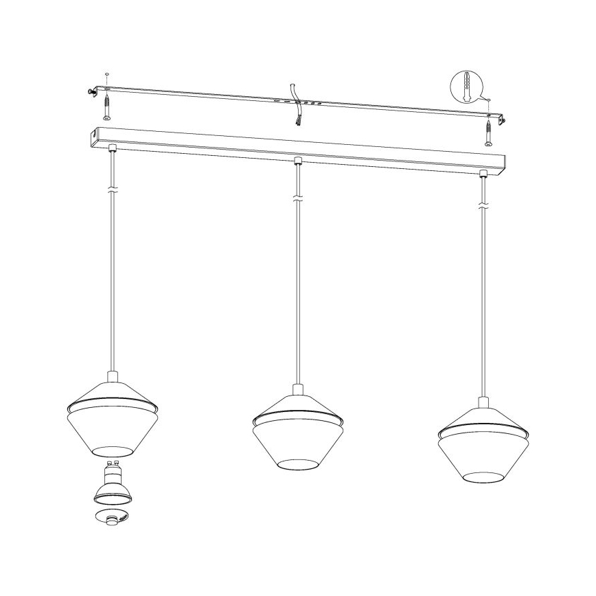 Eglo - LED Hanglamp aan koord 3xGU10/5W/230V