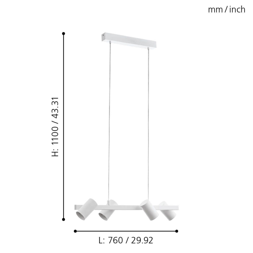 Eglo - Hanglamp aan koord 4xE14/25W/230V