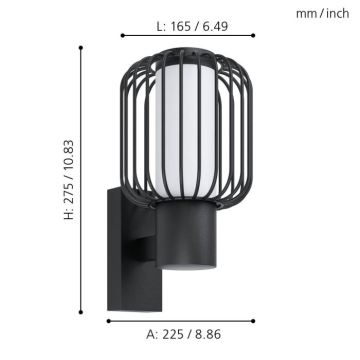 Eglo - Applique murale d'extérieur 1xE27/28W/230V IP44