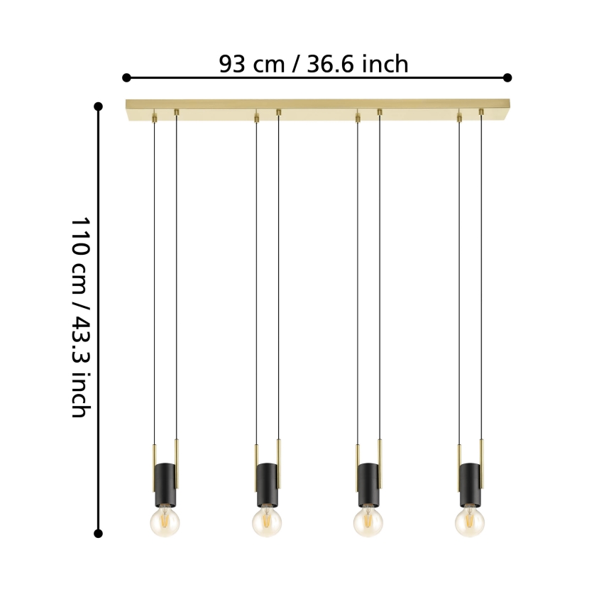 Eglo - Hanglamp aan een koord 4xE27/40W/230V