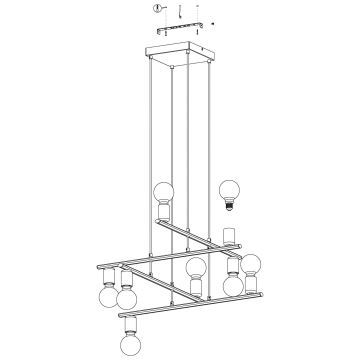 Eglo - Hanglamp aan koord 8xE27/40W/230V