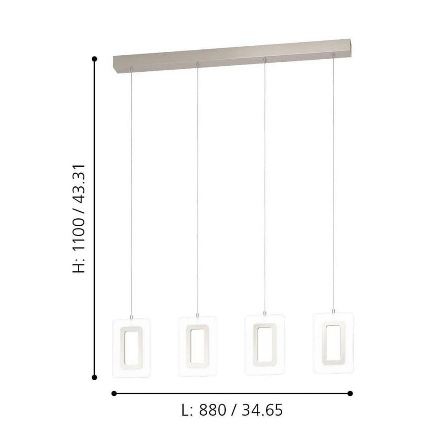 Eglo - Suspension LED avec fil 4xLED/5,4W/230V