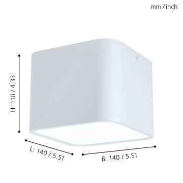 Eglo - Plafondlamp 1xE27/28W/230V