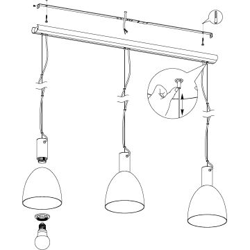 Eglo - Suspension avec fil 3xE27/40W/230V