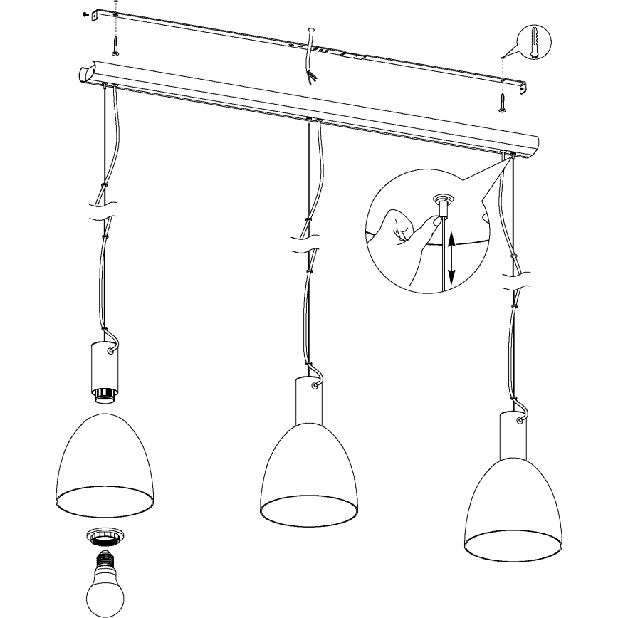 Eglo - Suspension avec fil 3xE27/40W/230V