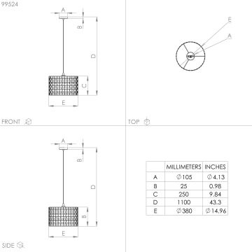 Eglo - Hanglamp aan koord 1xE27/40W/230V diameter 38 cm