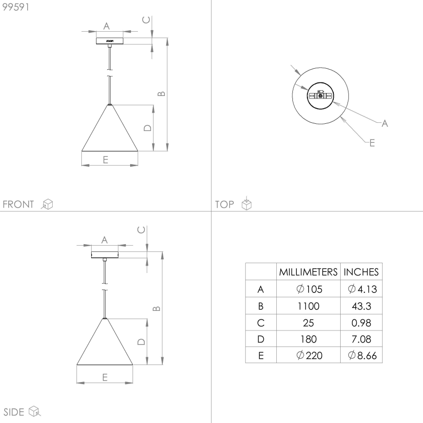 Eglo - Suspension filaire 1xE27/40W/230V