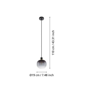 Eglo - Suspension filaire 1xE27/40W/230V grise